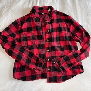 Urban Outfitters Flannel Red Crop Top